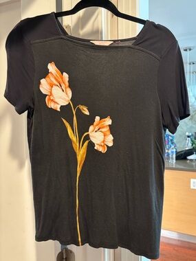 Ted Baker Black Floral Short-Sleeve Women's Top/ Tee Shirt